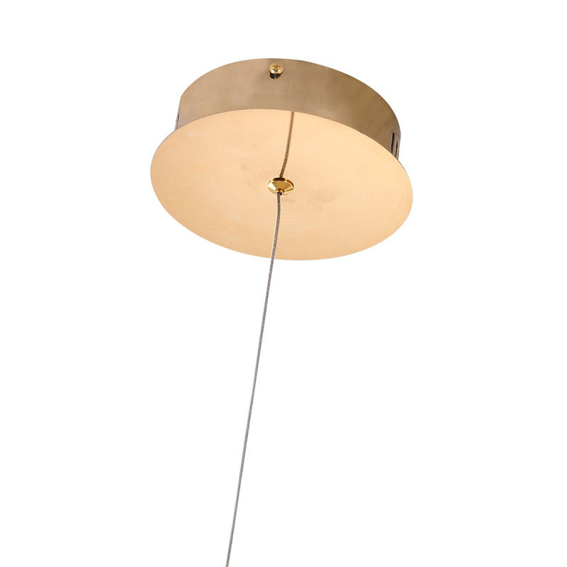 Gold Aluminium Frame Pendant Light with Gold Dusted Clear Glass Drop by Bethel - view 3