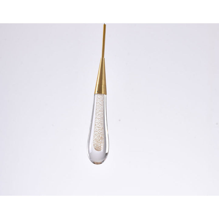 Gold Aluminium Frame Pendant Light with Gold Dusted Clear Glass Drop by Bethel - view 5