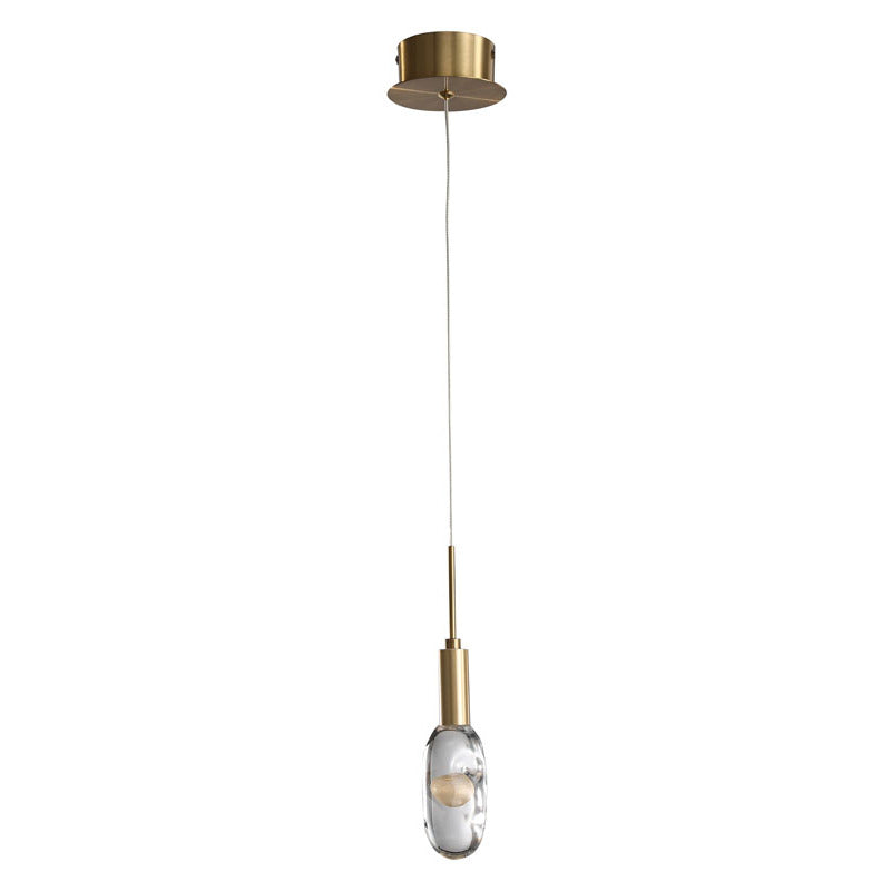 Gold Aluminium Frame LED Pendant with Clear Glass &amp; Bubble Orb