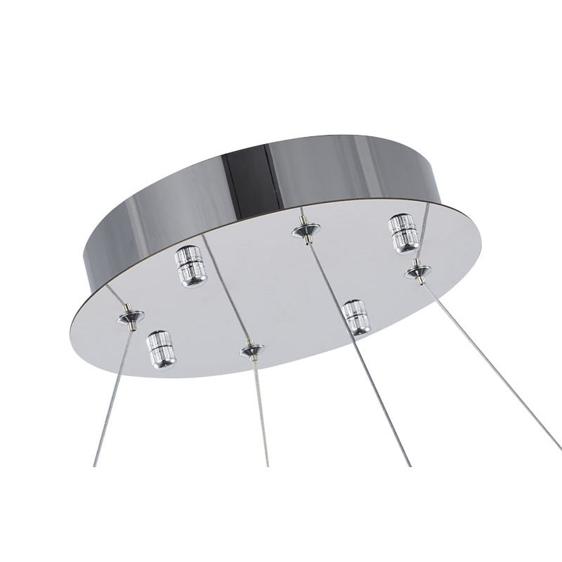 Round Frame LED Chandelier with Clear Hanging Crystals by Bethel - view 55