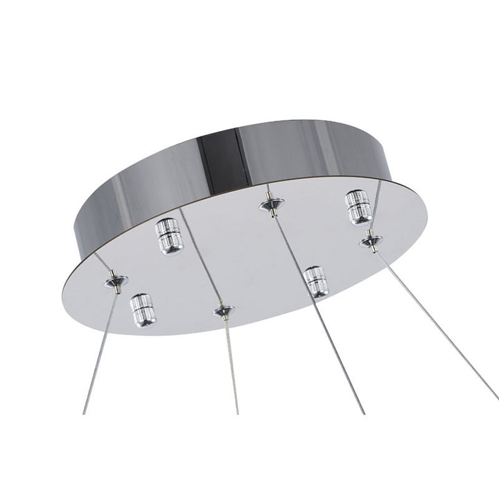 Round Frame LED Chandelier with Clear Hanging Crystals by Bethel - view 55