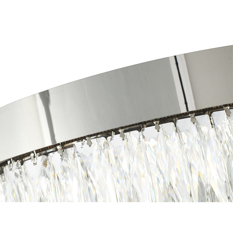 Round Frame LED Chandelier with Clear Hanging Crystals by Bethel - view 38