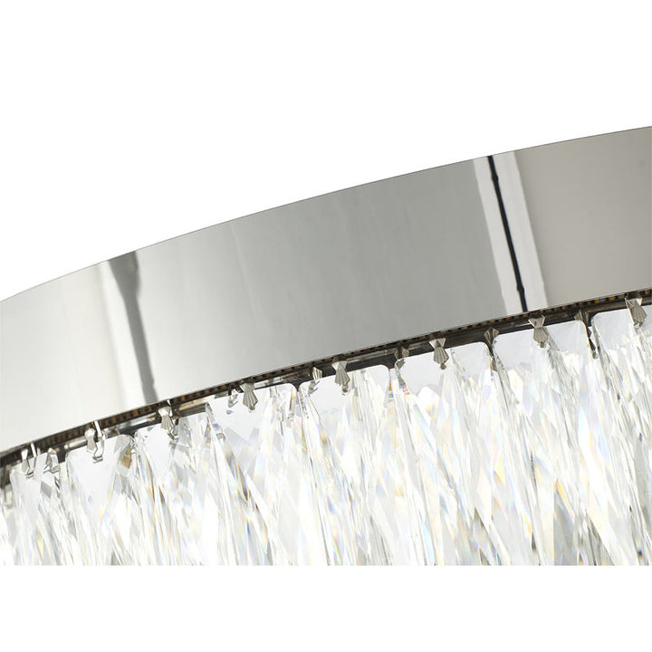 Round Frame LED Chandelier with Clear Hanging Crystals by Bethel - view 38