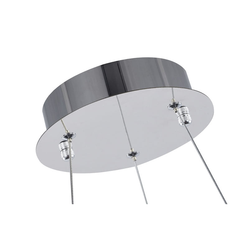 Round Frame LED Chandelier with Clear Hanging Crystals by Bethel - view 32