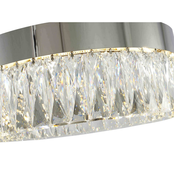 Round Frame LED Chandelier with Clear Hanging Crystals by Bethel - view 7