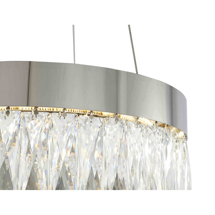 Round Frame LED Chandelier with Clear Hanging Crystals by Bethel - view 8