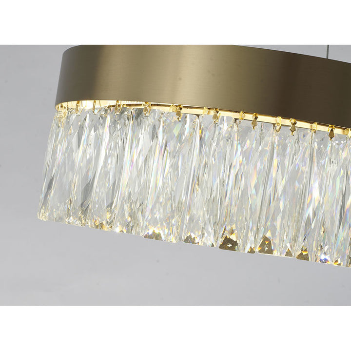 Round Frame LED Chandelier with Clear Hanging Crystals by Bethel - view 21