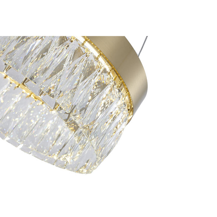 Round Frame LED Chandelier with Clear Hanging Crystals by Bethel - view 13