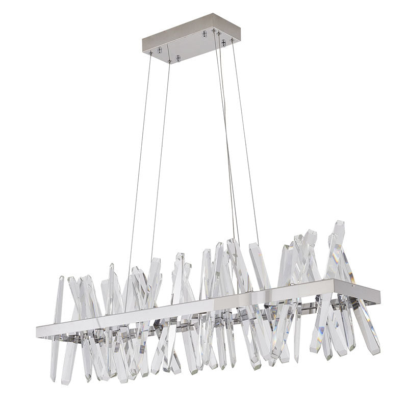 Hairline Frame LED Chandelier with Clear Crystals by Bethel - view 2