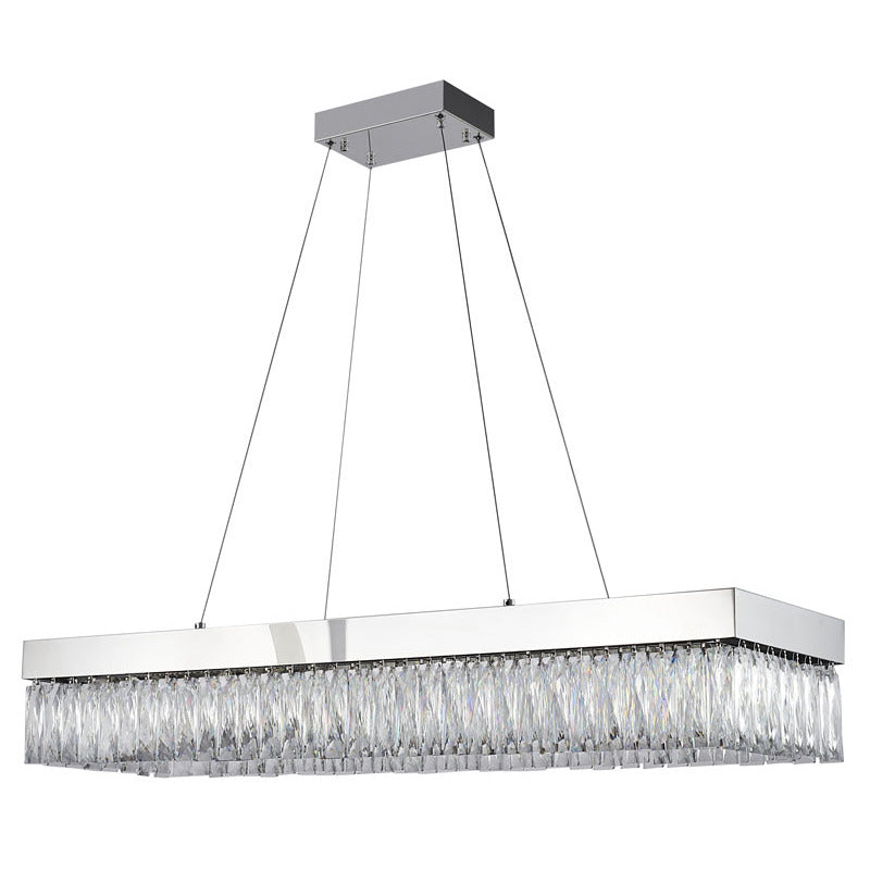 Hairline Frame LED Chandelier with Clear Hanging Crystals by Bethel - view 2