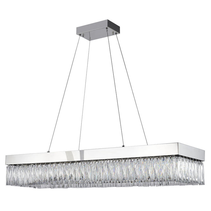 Hairline Frame LED Chandelier with Clear Hanging Crystals by Bethel - view 2