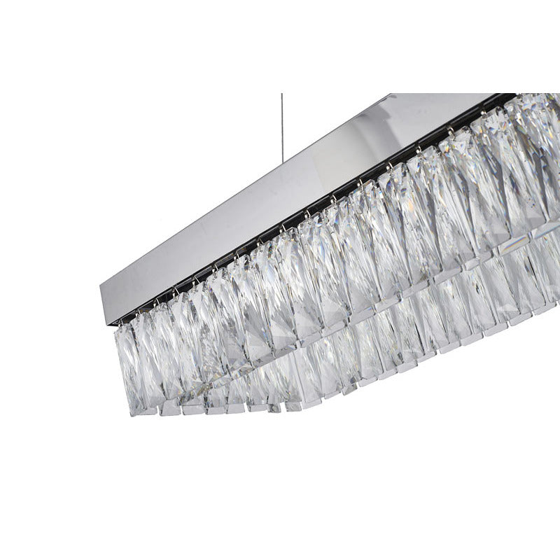 Hairline Frame LED Chandelier with Clear Hanging Crystals by Bethel - view 3
