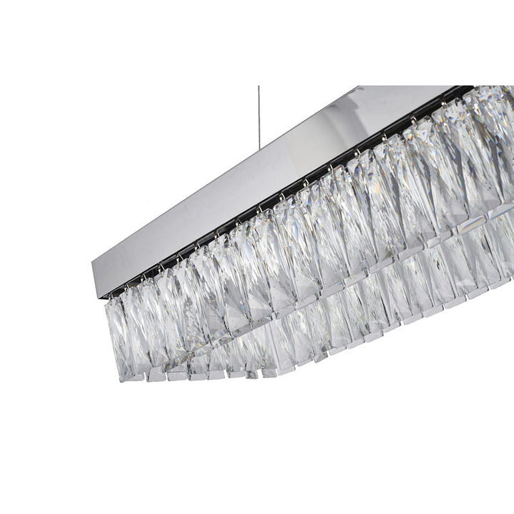 Hairline Frame LED Chandelier with Clear Hanging Crystals by Bethel - view 3