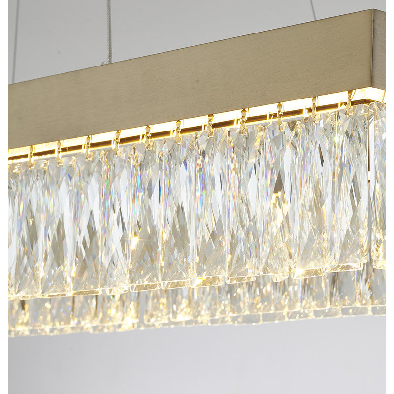 Hairline Frame LED Chandelier with Clear Hanging Crystals by Bethel - view 10