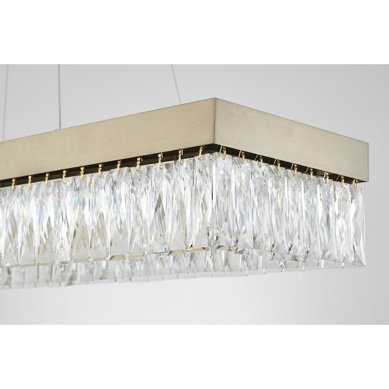 Hairline Frame LED Chandelier with Clear Hanging Crystals by Bethel - view 11