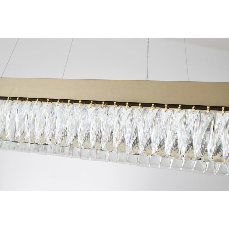 Hairline Frame LED Chandelier with Clear Hanging Crystals by Bethel - view 12