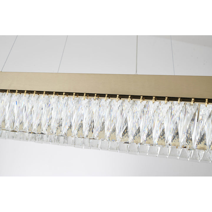 Hairline Frame LED Chandelier with Clear Hanging Crystals by Bethel - view 12