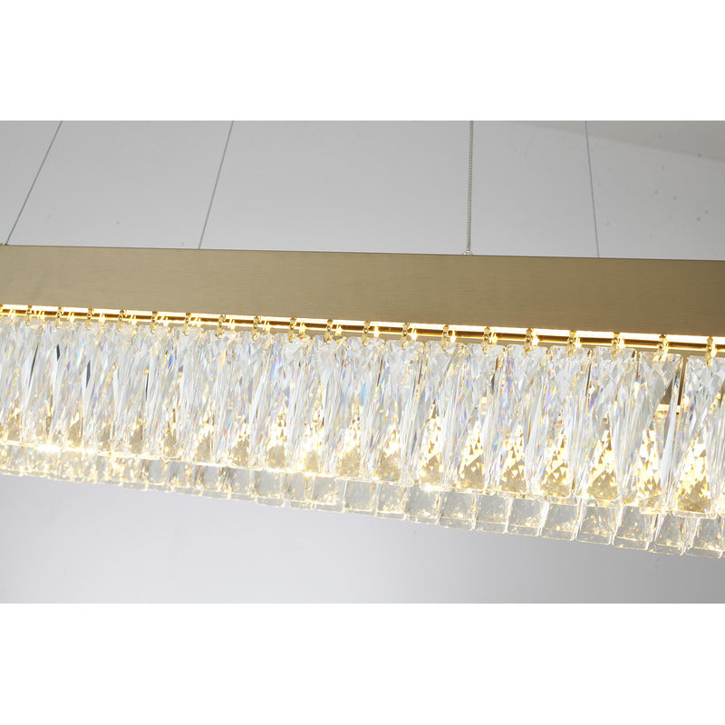 Hairline Frame LED Chandelier with Clear Hanging Crystals by Bethel - view 13