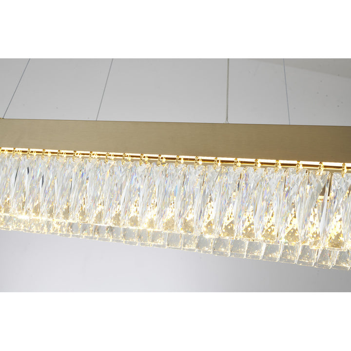 Hairline Frame LED Chandelier with Clear Hanging Crystals by Bethel - view 13