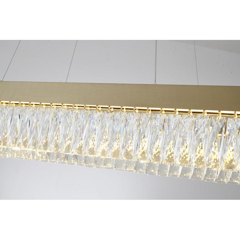 Hairline Frame LED Chandelier with Clear Hanging Crystals by Bethel - view 14