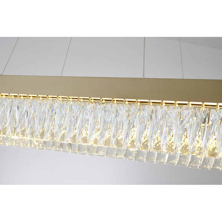 Hairline Frame LED Chandelier with Clear Hanging Crystals by Bethel - view 14