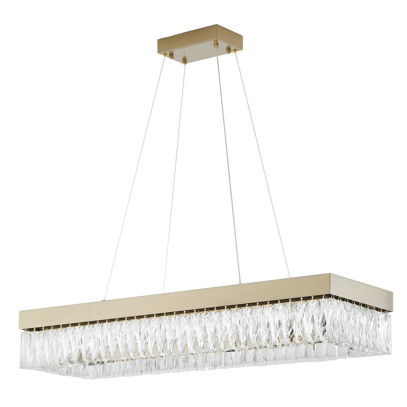 Hairline Frame LED Chandelier with Clear Hanging Crystals by Bethel - view 15