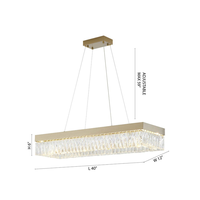 Hairline Frame LED Chandelier with Clear Hanging Crystals by Bethel - view 16