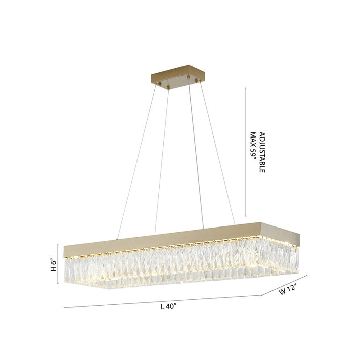Hairline Frame LED Chandelier with Clear Hanging Crystals by Bethel - view 16