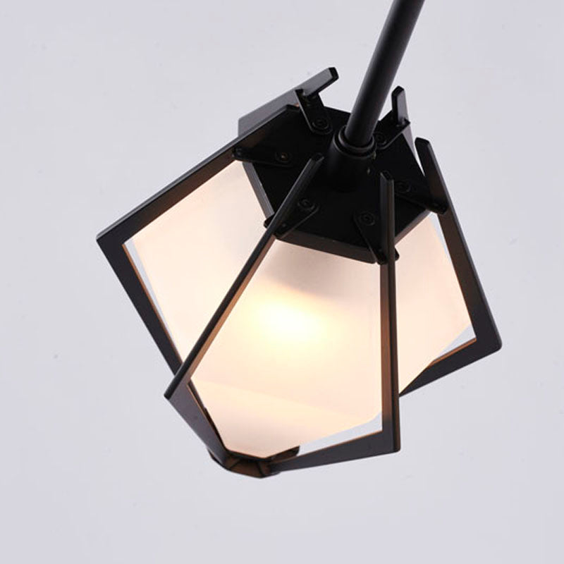 Metal Frame Chandelier with Frosted Glass Shades by Bethel - view 3