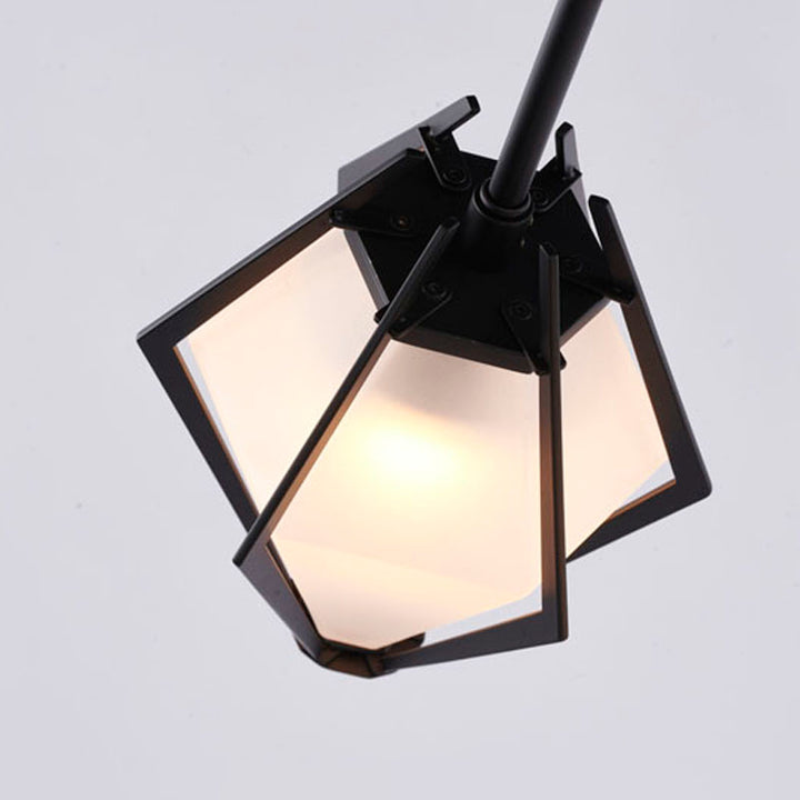 Metal Frame Chandelier with Frosted Glass Shades by Bethel - view 3