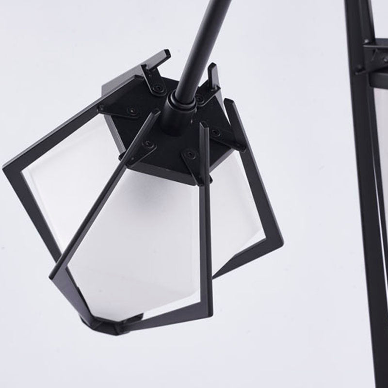 Metal Frame Chandelier with Frosted Glass Shades by Bethel - view 4