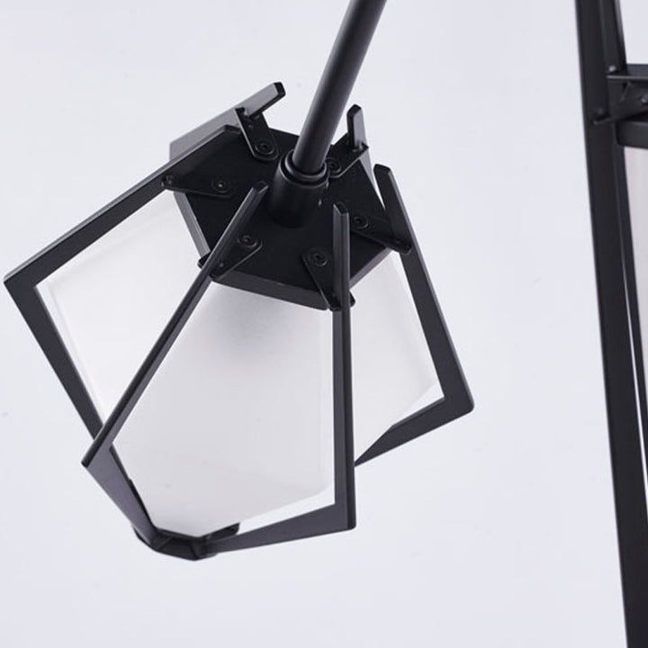 Metal Frame Chandelier with Frosted Glass Shades by Bethel - view 4