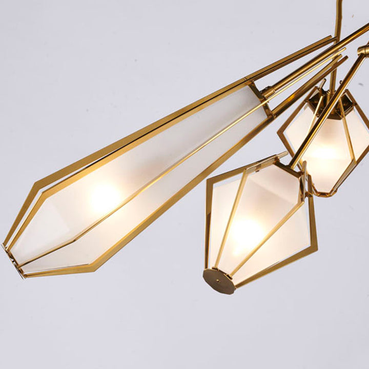 Metal Frame Chandelier with Frosted Glass Shades by Bethel - view 17