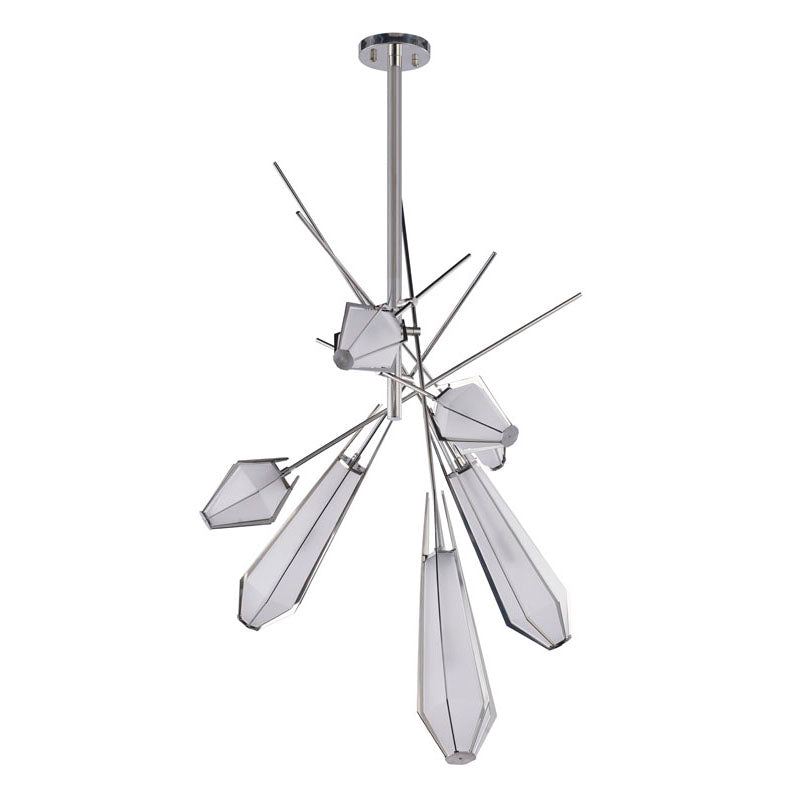 Metal Frame Chandelier with Frosted Glass Shades by Bethel - view 21