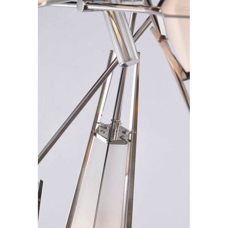Metal Frame Chandelier with Frosted Glass Shades by Bethel - view 25