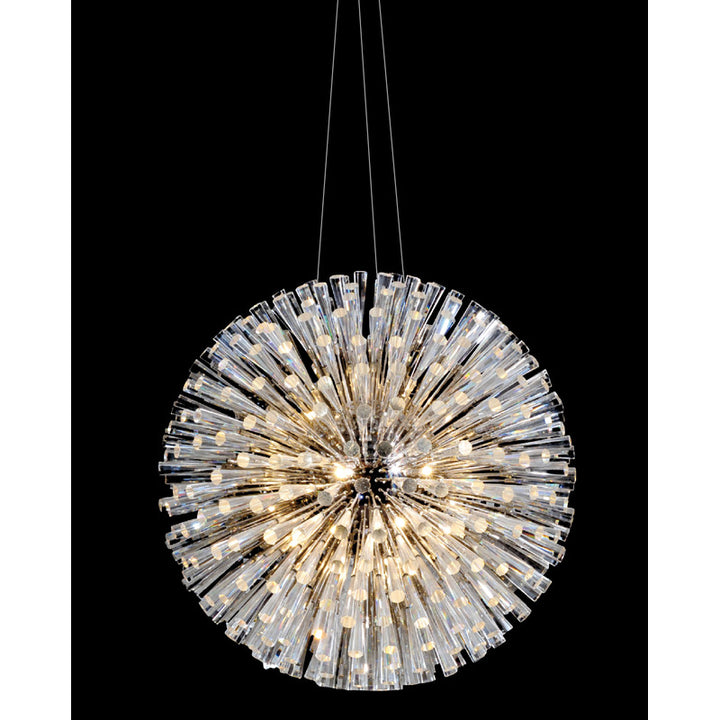 Frame Chandelier with Clear Crystal Spikes in Chrome by Bethel