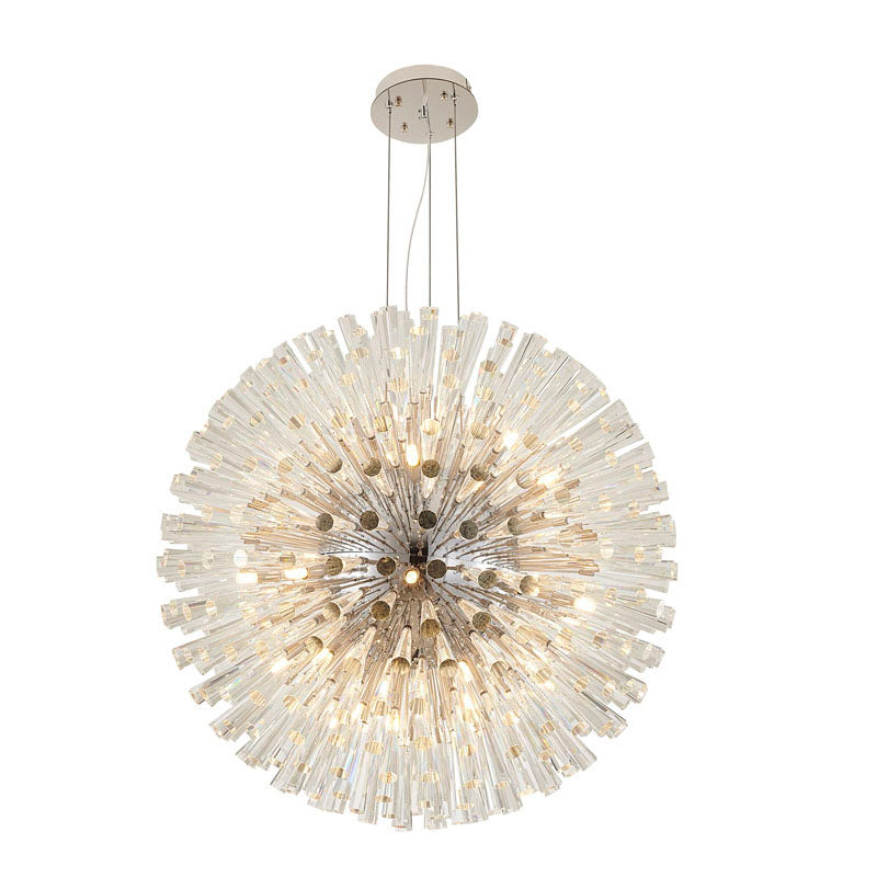 Frame Chandelier with Clear Crystal Spikes in Chrome by Bethel