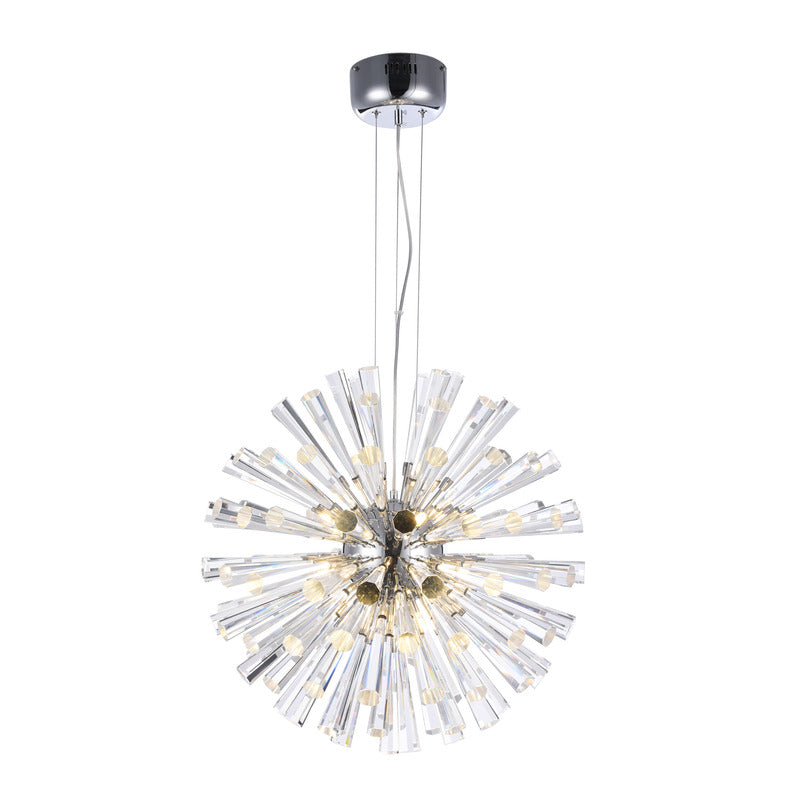 Frame Chandelier with Clear Crystal Spikes in Chrome by Bethel