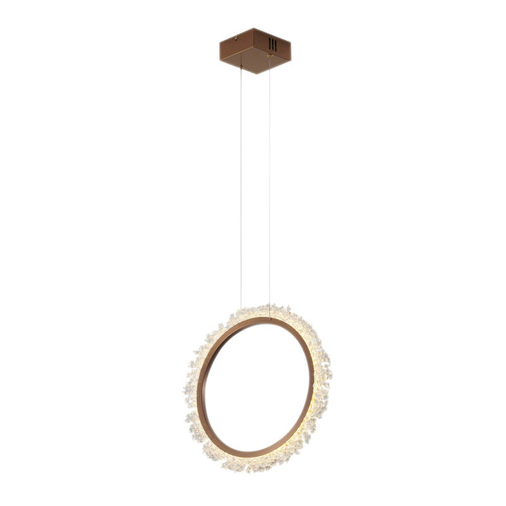 Frame LED Chandelier Ring with Clear Crystal Beaded Detailing, 15.75" x 1.5", by Bethel