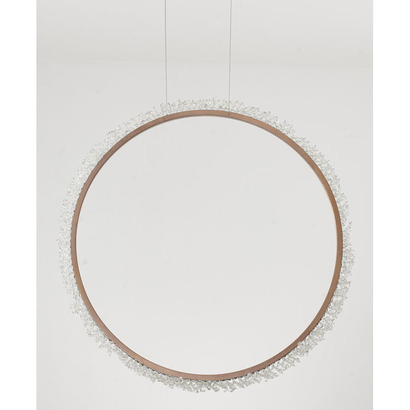 Frame LED Chandelier Ring with Clear Crystal Beaded Detailing by Bethel - view 11