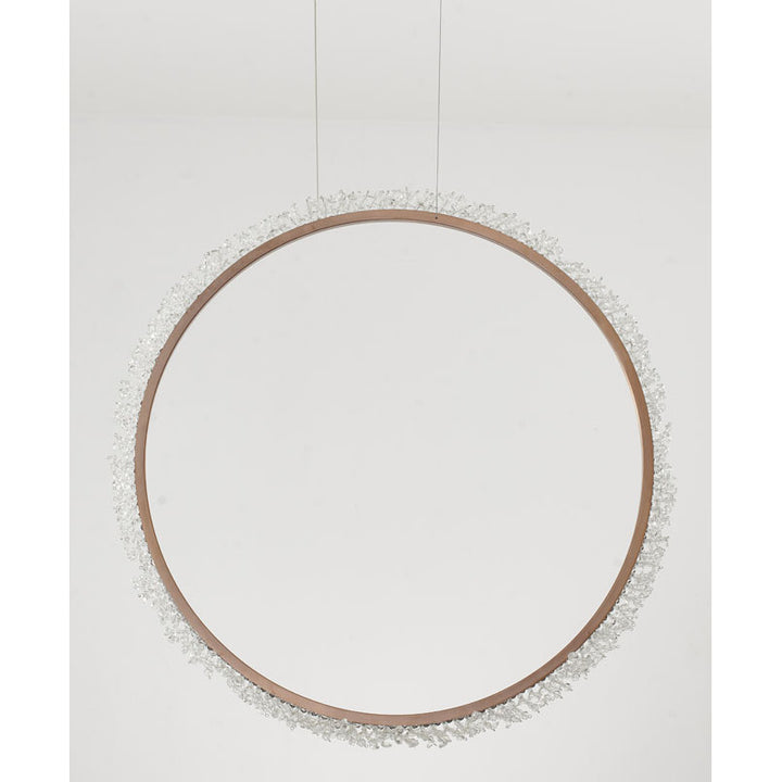 Frame LED Chandelier Ring with Clear Crystal Beaded Detailing by Bethel - view 11