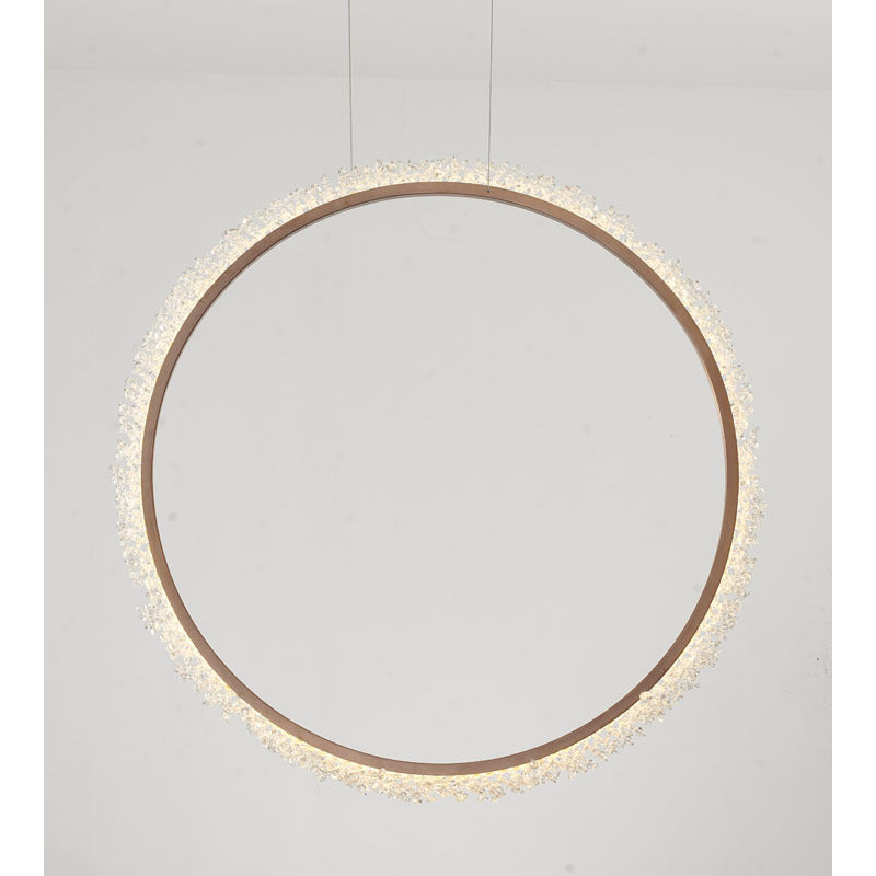 Frame LED Chandelier Ring with Clear Crystal Beaded Detailing by Bethel - view 12