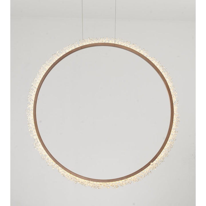 Frame LED Chandelier Ring with Clear Crystal Beaded Detailing by Bethel - view 12