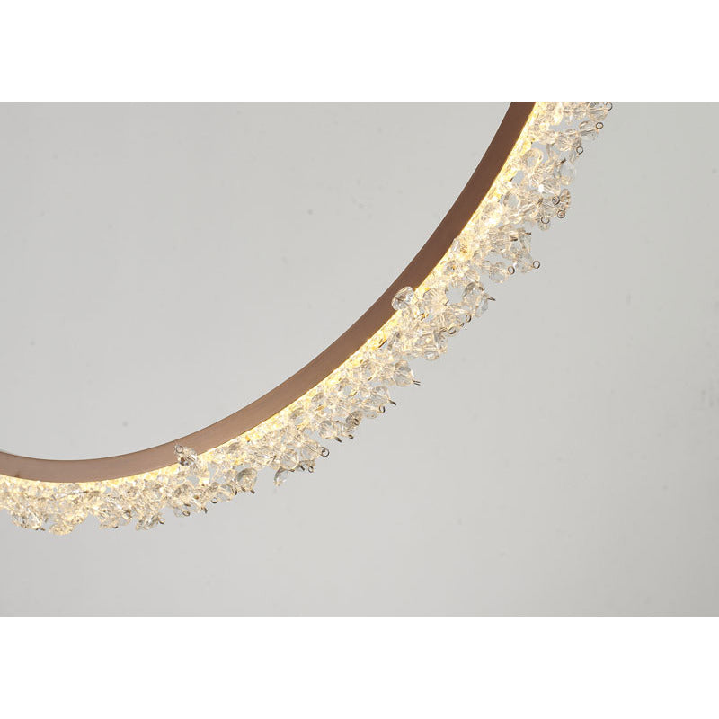 Frame LED Chandelier Ring with Clear Crystal Beaded Detailing by Bethel - view 13
