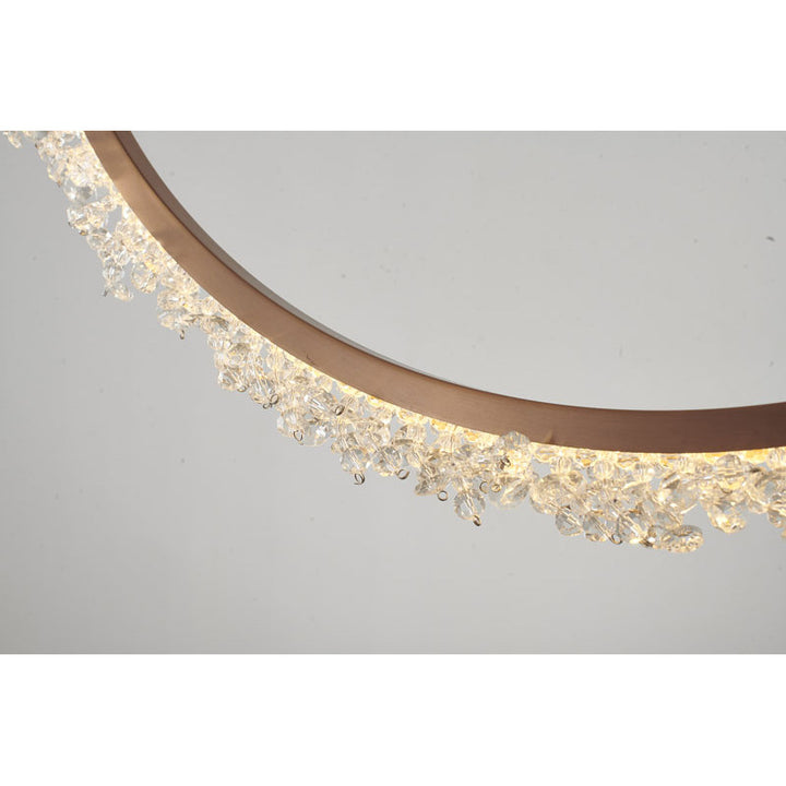 Frame LED Chandelier Ring with Clear Crystal Beaded Detailing by Bethel - view 15