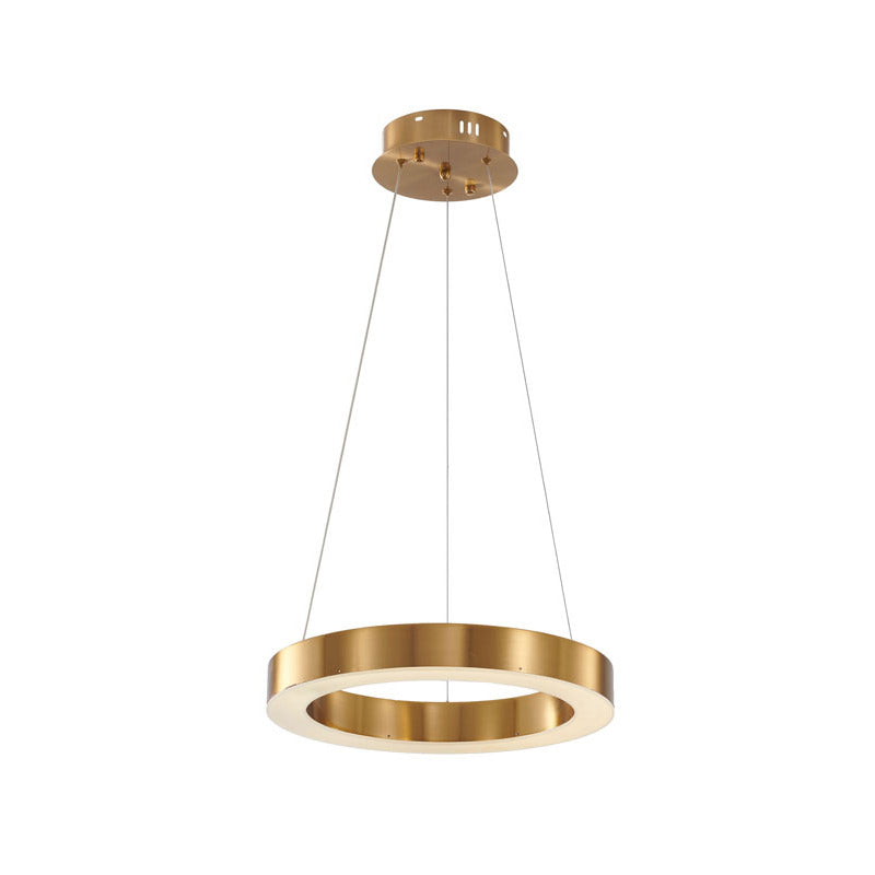 Gold Frame LED Halo Chandelier with Acrylic Bottom Lens by Bethel