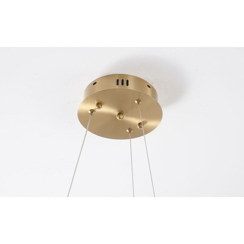 Gold Frame LED Halo Chandelier with Acrylic Bottom Lens by Bethel - view 4