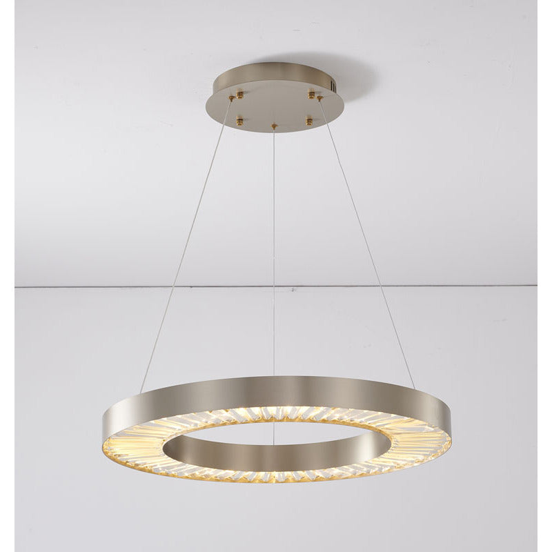 Halo Frame LED Chandelier with Clear Crystals by Bethel - view 6