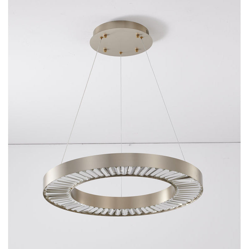 Halo Frame LED Chandelier with Clear Crystals by Bethel - view 7
