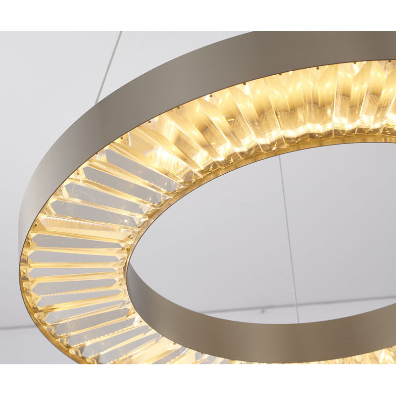 Halo Frame LED Chandelier with Clear Crystals by Bethel - view 8
